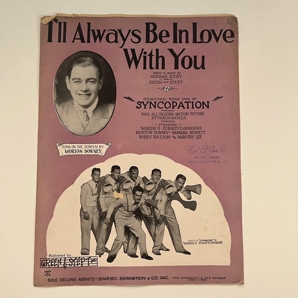 I'll Always Be In Love With You Herman Ruby 1929 Antique Sheet Music SV25-3